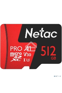 Карта MicroSD card Netac P500 Extreme Pro 512GB, retail version w/SD adapter