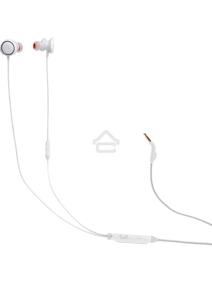 Наушники JBL Quantum 50 (накладные), белый Сопротивление 16 Ом, силиконовые вкладыши трех размеров, вес 21.5г, цвет белый