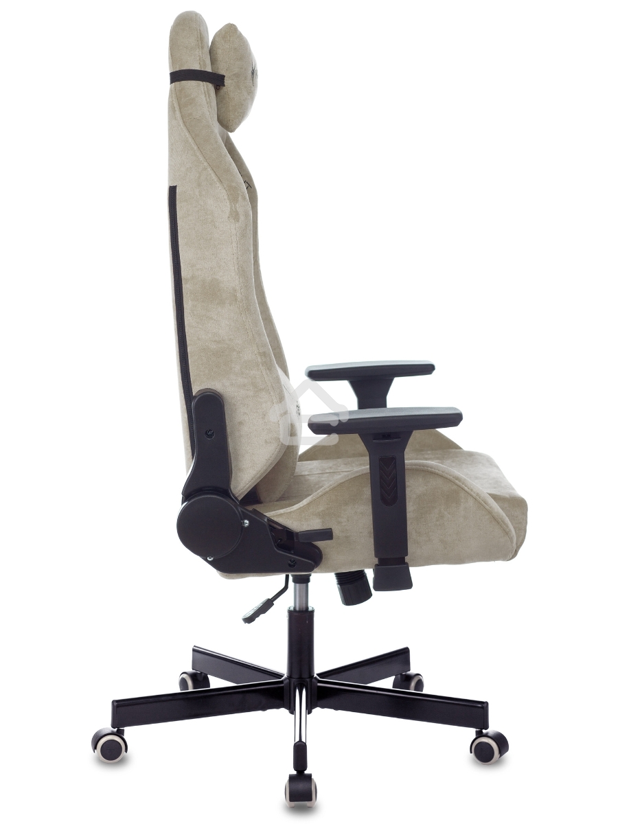 Кресло игровое Knight N1 Fabric бежевый Light-21, с подголов. крестовина металл