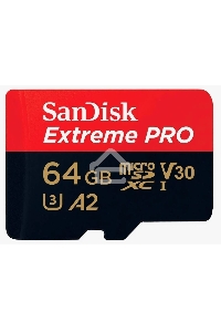 Карта памяти SanDisk Extreme Pro microSD UHS I Card 64GB for 4K Video on Smartphones, Action Cams & Drones 200MB/s Read, 90MB/s Write, Lifetime Warranty