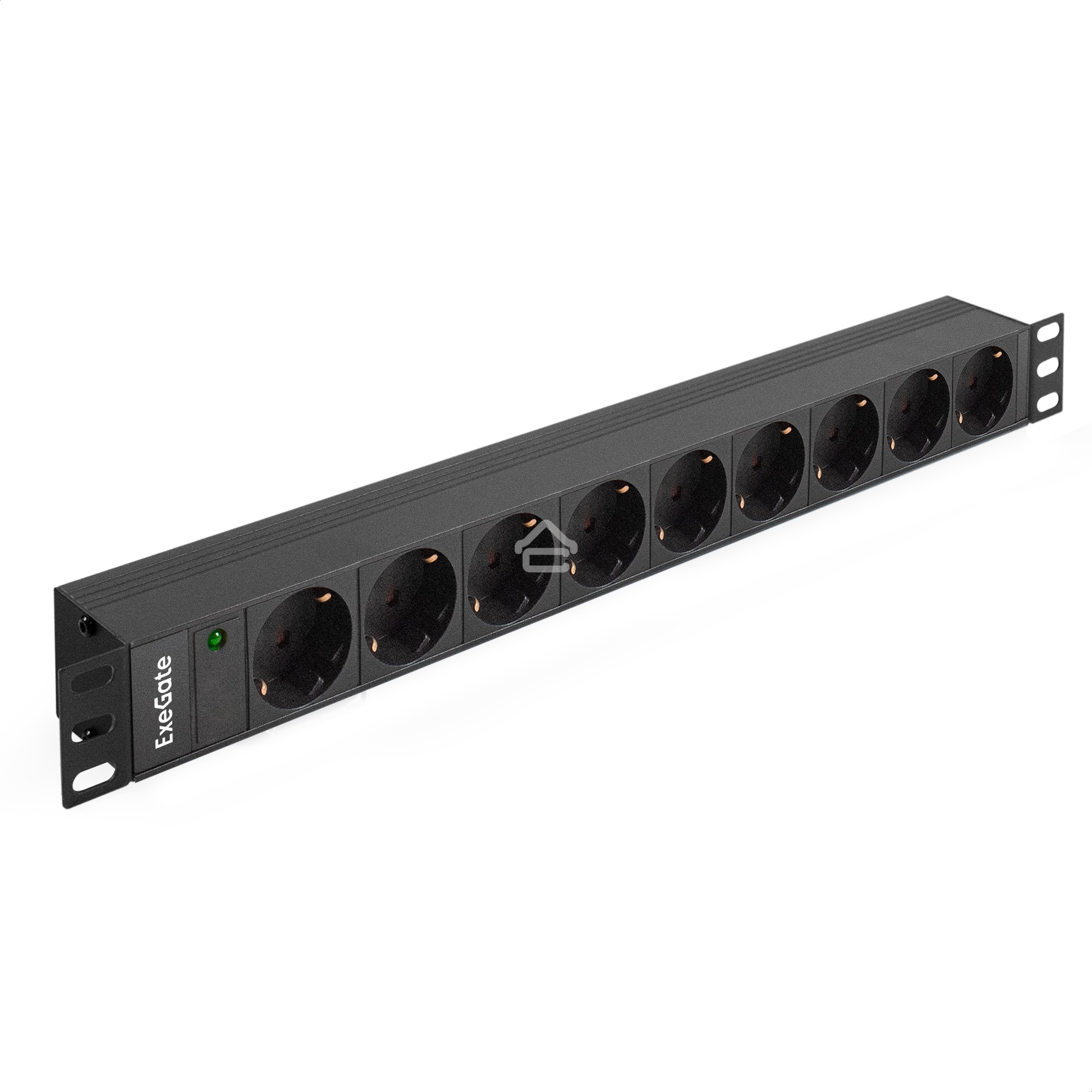 Блок розеток горизонтальный ExeGate ServerPro PDU-19H907 Al-9S-C20, 19