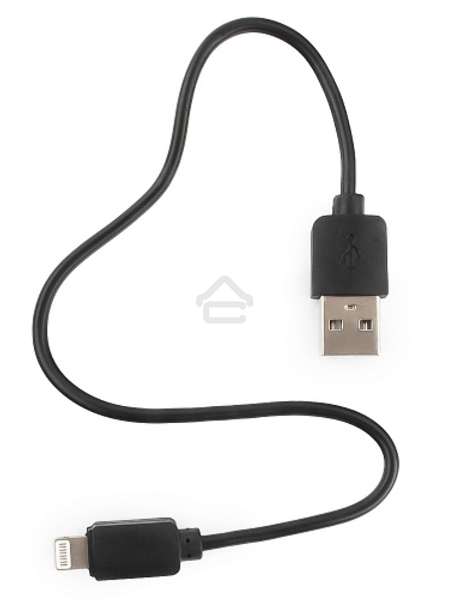 Кабель USB Гарнизон GCC-USB2-AP2-0.3M AM/Lightning, для iPhone5/6/7, IPod, IPad, 0.3м, черный, пакет