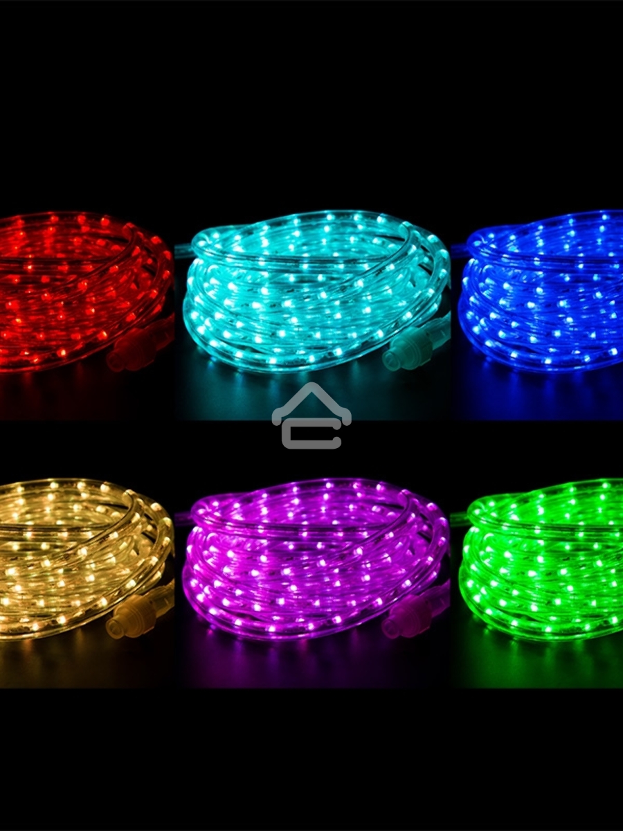 Дюралайт LED, свечение с динамикой (2W) - RGB Ø13мм, 36LED/м, 6м