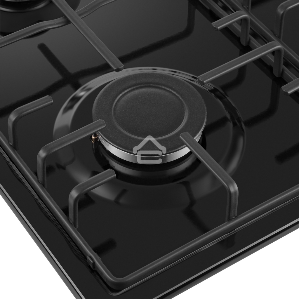 Газовая варочная панель Maunfeld EGHE.64.3STS-EB/G, 4 конфорки, эмалированная сталь, черный