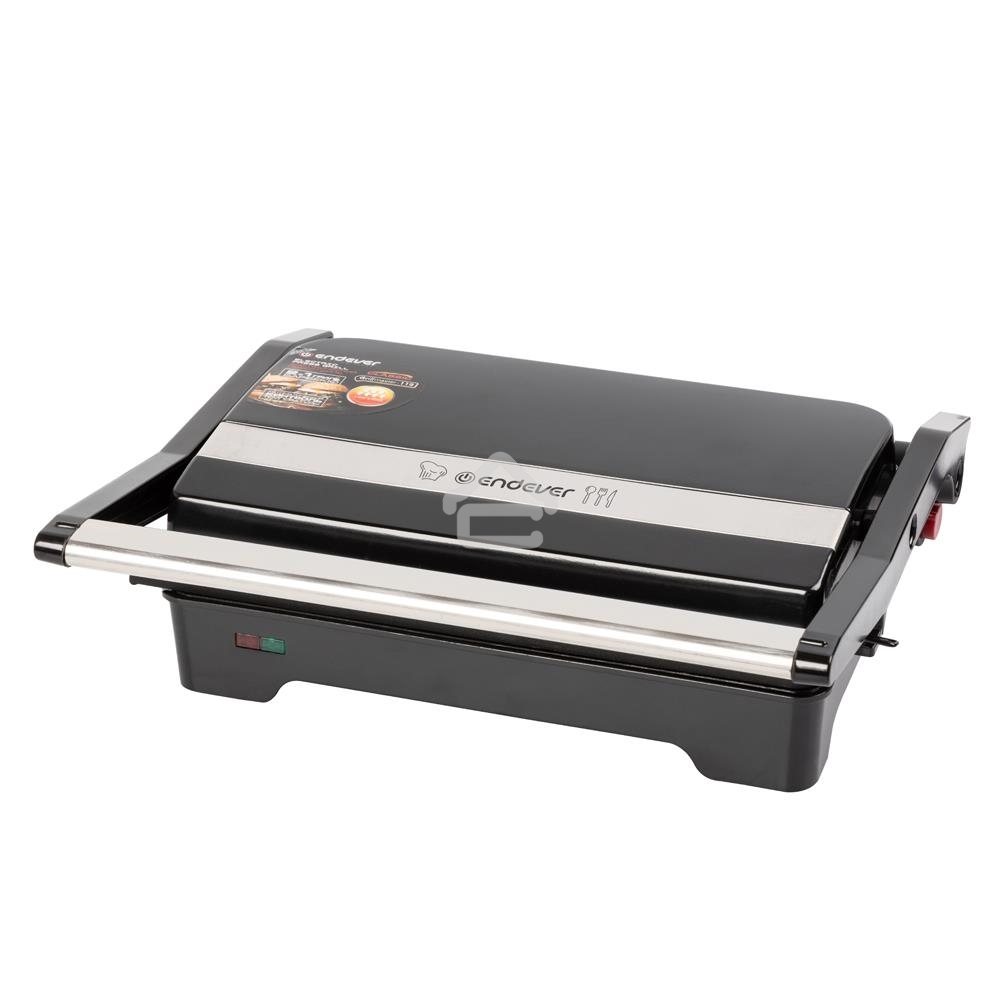 Гриль-пресс электрический Endever Grillmaster 119, черный/металлик