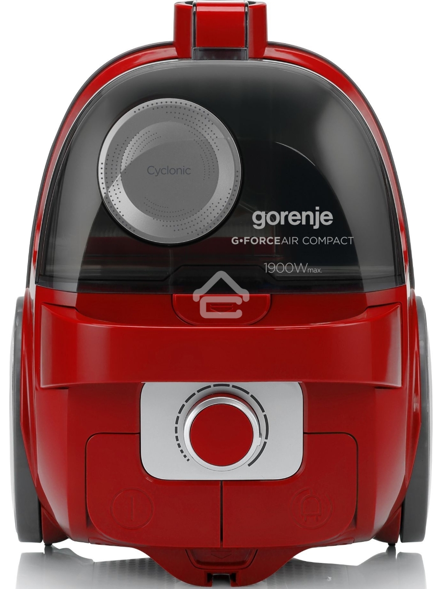 Пылесос Gorenje VC1901GACRCY черный/красный, 300/1900 Вт, уборка сухая, пылесборник контейнер 2.2 л