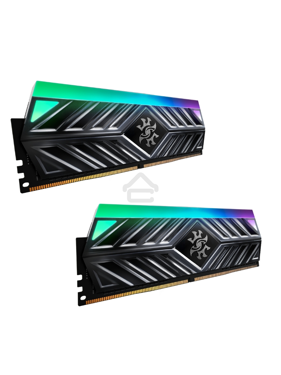Оперативная память XPG Spectrix D41 RGB, DDR4, 32GB (2x16GB), 3600MHz, CL18, UDIMM, с радиатором, RGB, серый
