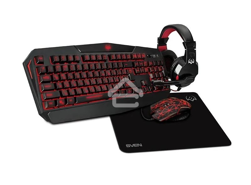 Игровой набор SVEN GS-4300 клавиатура+мышь+гарнитура+коврик