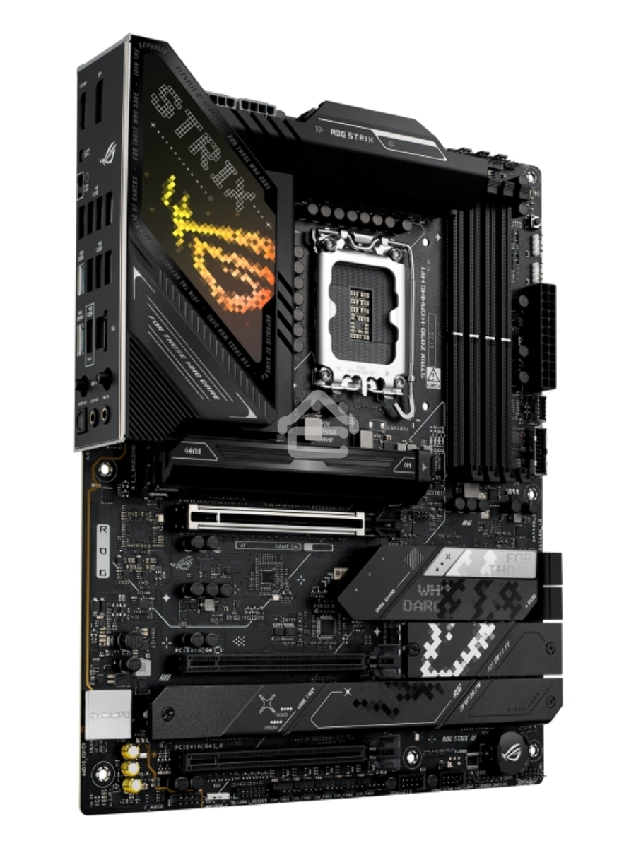 Материнская плата ASUS ROG STRIX Z890-H GAMING WIFI, LGA1851, Intel Z890, 4xDDR5, 4xSATA, 4xM.2, 1xPCIe 5.0 x16, 2xPCIe 4.0 x16, 1xDP, 1xHDMI, 1x5Gb LAN, Wi-Fi 7, 2xUSB 2.0, 4xUSB 3.2 Gen 1, 4xUSB 3.2 Gen 2, 2xUSB 3.2 Gen 2x2, 1xUSB-C, 1xS/PDIF, 2x3.5 мм,