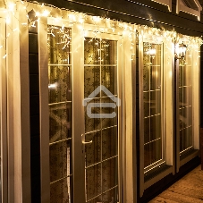 Новогодние светоукрашения Neon-night Гирлянда Айсикл (бахрома) светодиодный, 4,8 х 0,6 м, белый провод, 220В, диоды тепло-белые