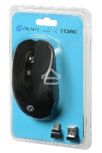 Мышь беспроводная Oklick 610MWC черный, 1600 dpi, радиоканал, USB/USB-C, кнопки - 6