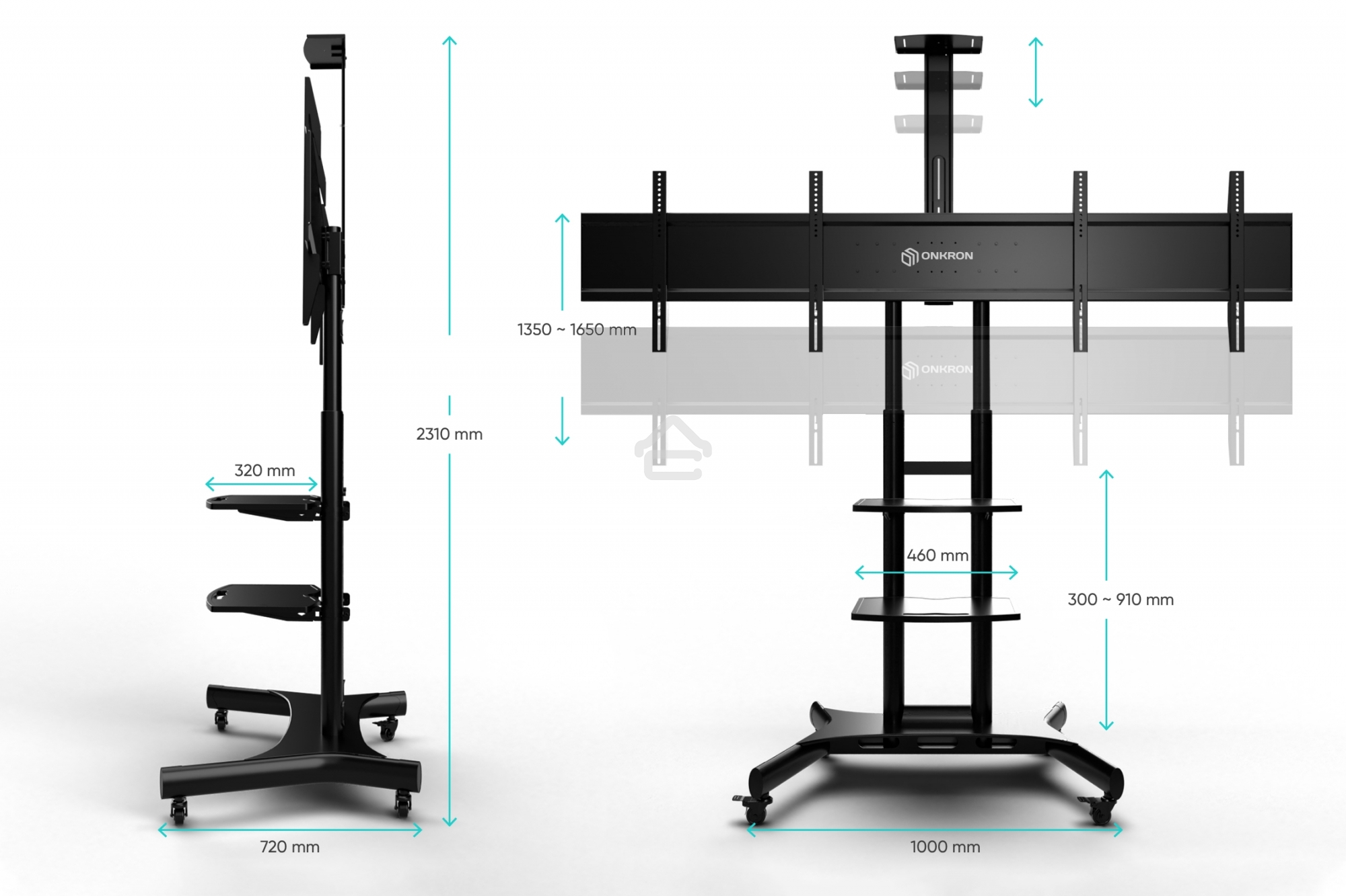 Стойка для двух телевизоров с кронштейном ONKRON TS1881DV 40