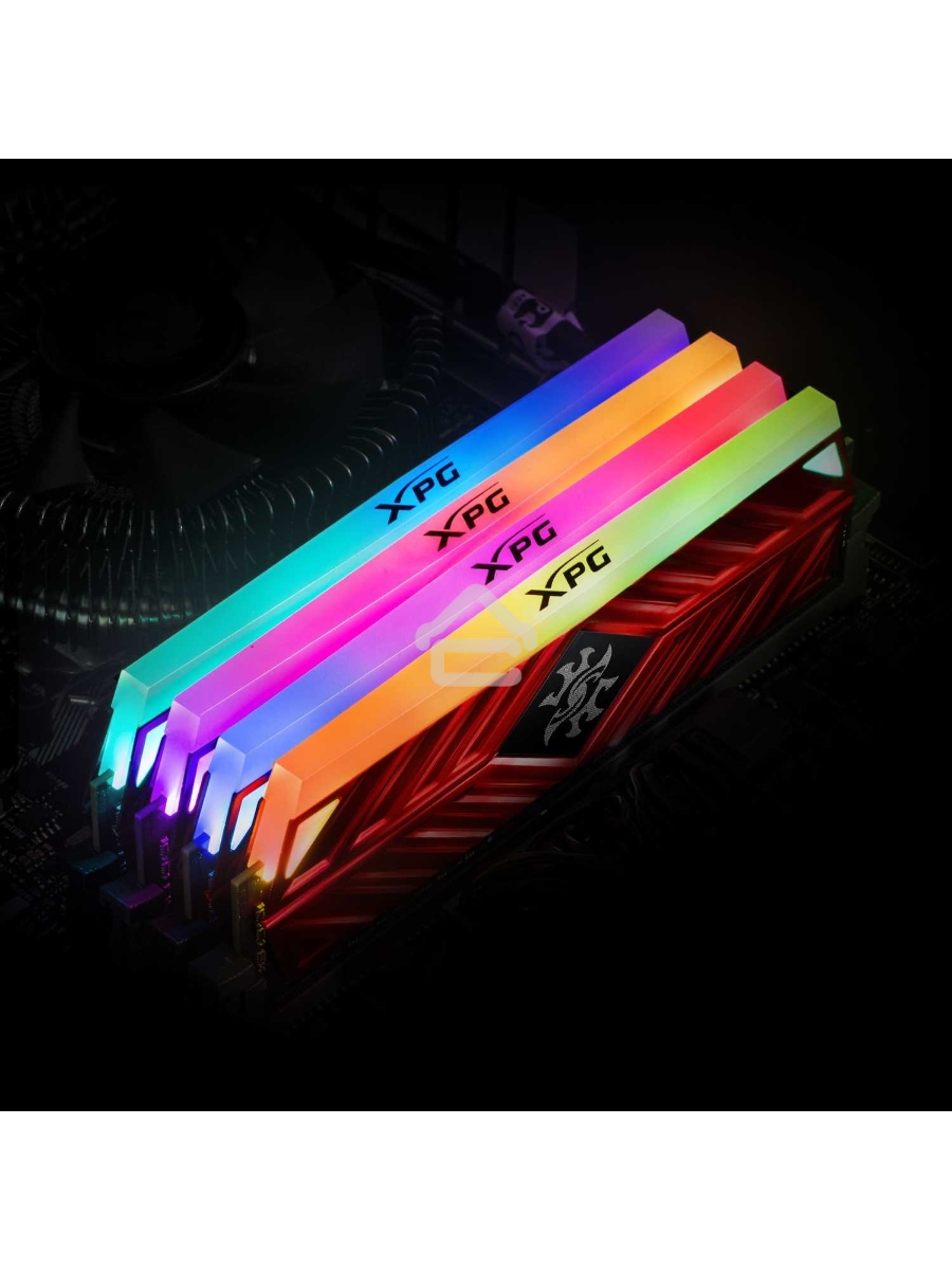 Оперативная память XPG Spectrix D41 RGB, DDR4, 32GB (2x16GB), 3600MHz, CL18, UDIMM, с радиатором, RGB, серый