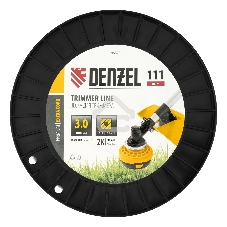 Леска для триммера двухкомпонентная квадрат, 3,0мм х 111м, на DIN катушке EXTRA CORD Denzel