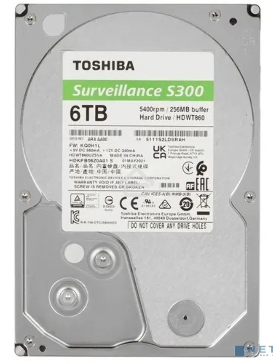 Жесткий диск Toshiba 6Tb SATA-III Surveillance S300 (5400rpm) 256Mb 3.5