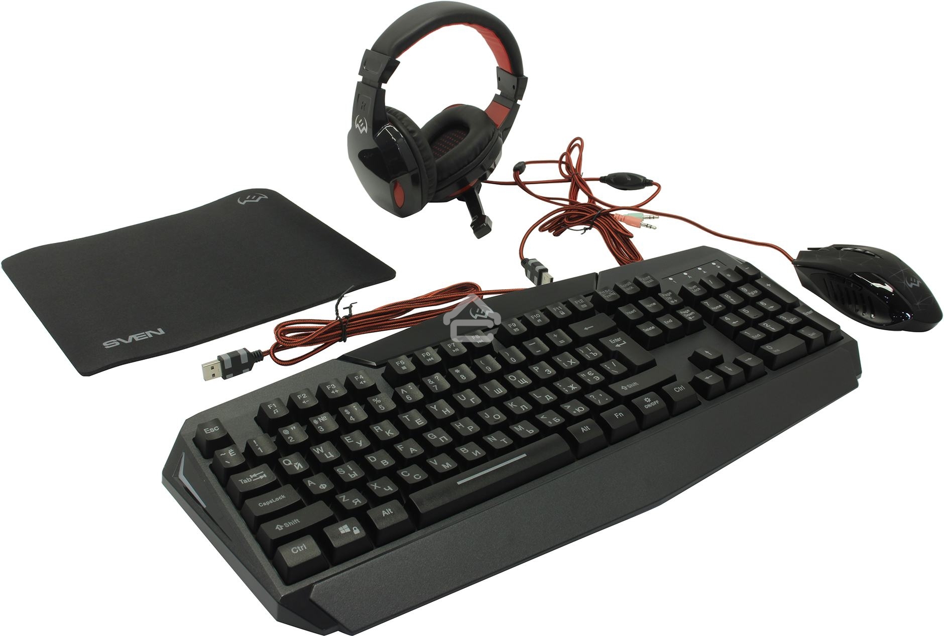 Игровой набор SVEN GS-4300 клавиатура+мышь+гарнитура+коврик