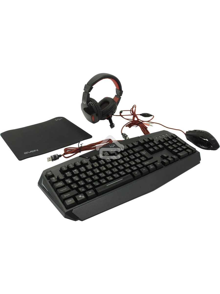 Игровой набор SVEN GS-4300  клавиатура+мышь+гарнитура+коврик