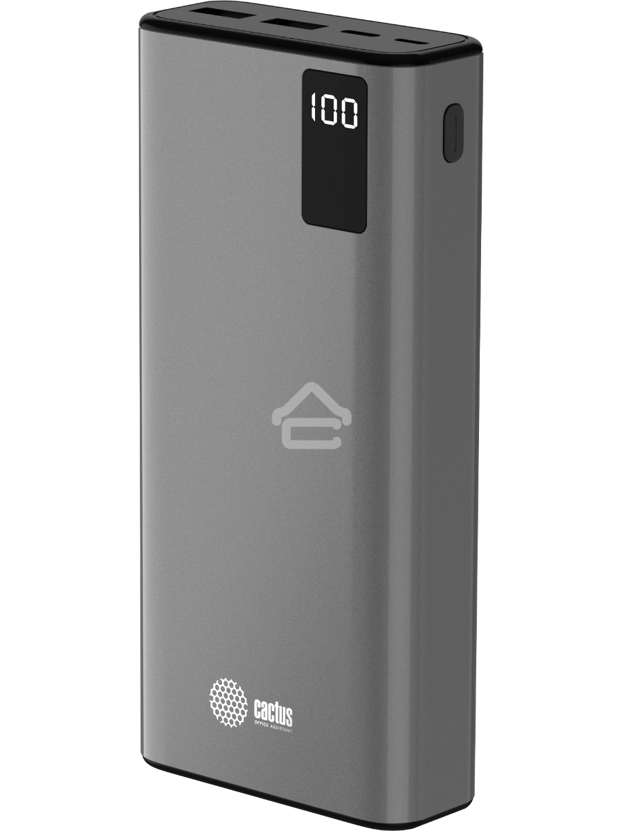 Мобильный аккумулятор Cactus CS-PBFSFA-20000 20000mAh 4.5A 2xUSB-A/USB-C серый