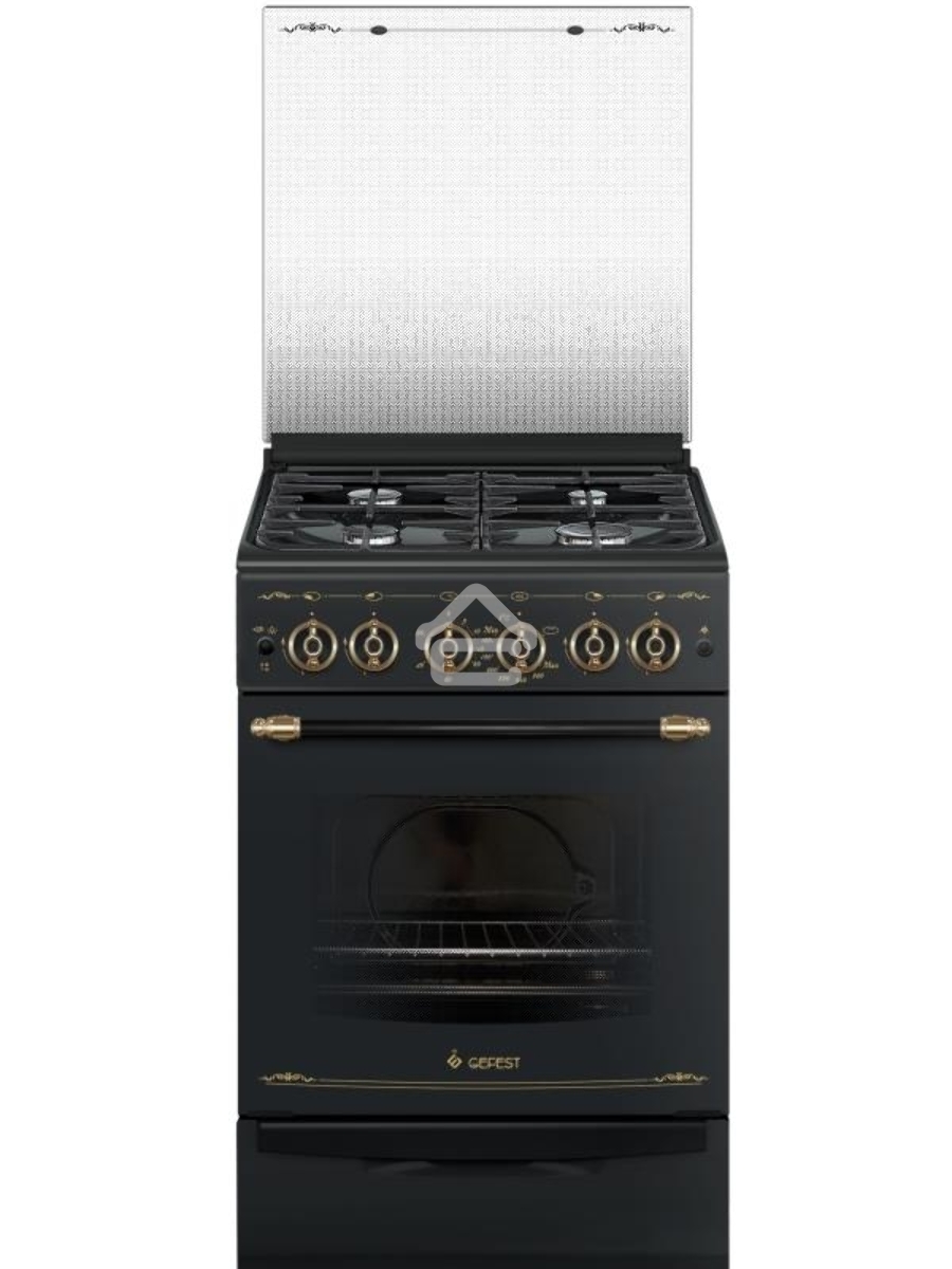 Плита газовая Gefest ПГ 5100-02 0183 черный, конфорок 4 шт, духовка 52 л, 50 см x 85 см x 58.5 см