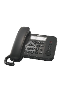 Телефон проводной Panasonic KX-TS2352RUB черный {индикатор вызова,порт для доп. телеф. оборуд.,4 уровня громкости звонка}