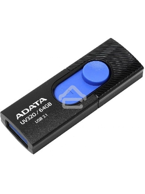 Флеш диск 64GB ADATA UV320, USB 3.1, Черный/Голубой