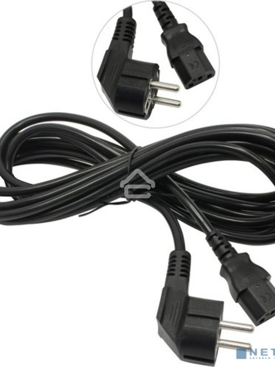 Кабель питания ExeGate Power PC-5P (Евровилка угловая Schuko->С13) VDE-250V-3*1.0-CU, 10A, 5м