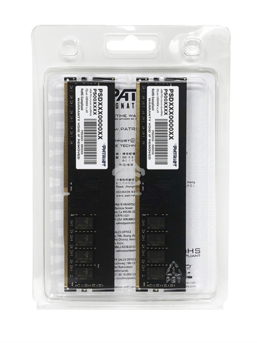 Оперативная память Patriot Signature, DDR4, 16GB (2x8 GB), 2666 MHz, CL17, DIMM