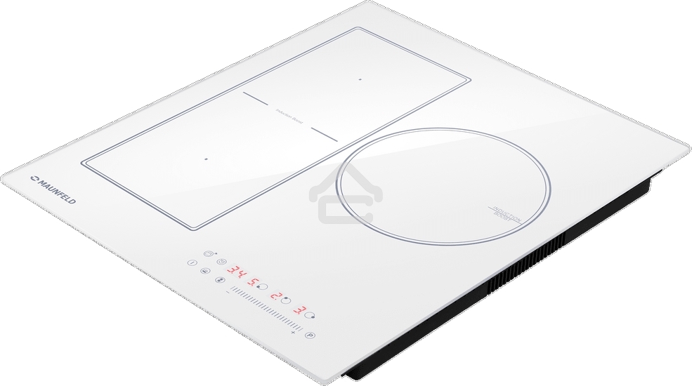 Индукционная варочная панель Maunfeld CVI453SBWH Inverter, конфорок: 3 шт., стеклокерамика, независимая, белый