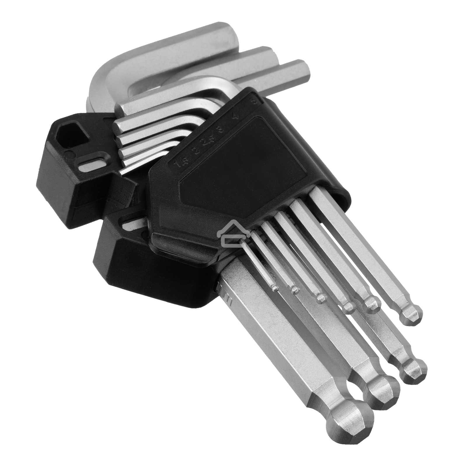 Набор ключей имбусовых Сибртех HEX, 1,5-10 мм, CrV, 9 шт., с шаром