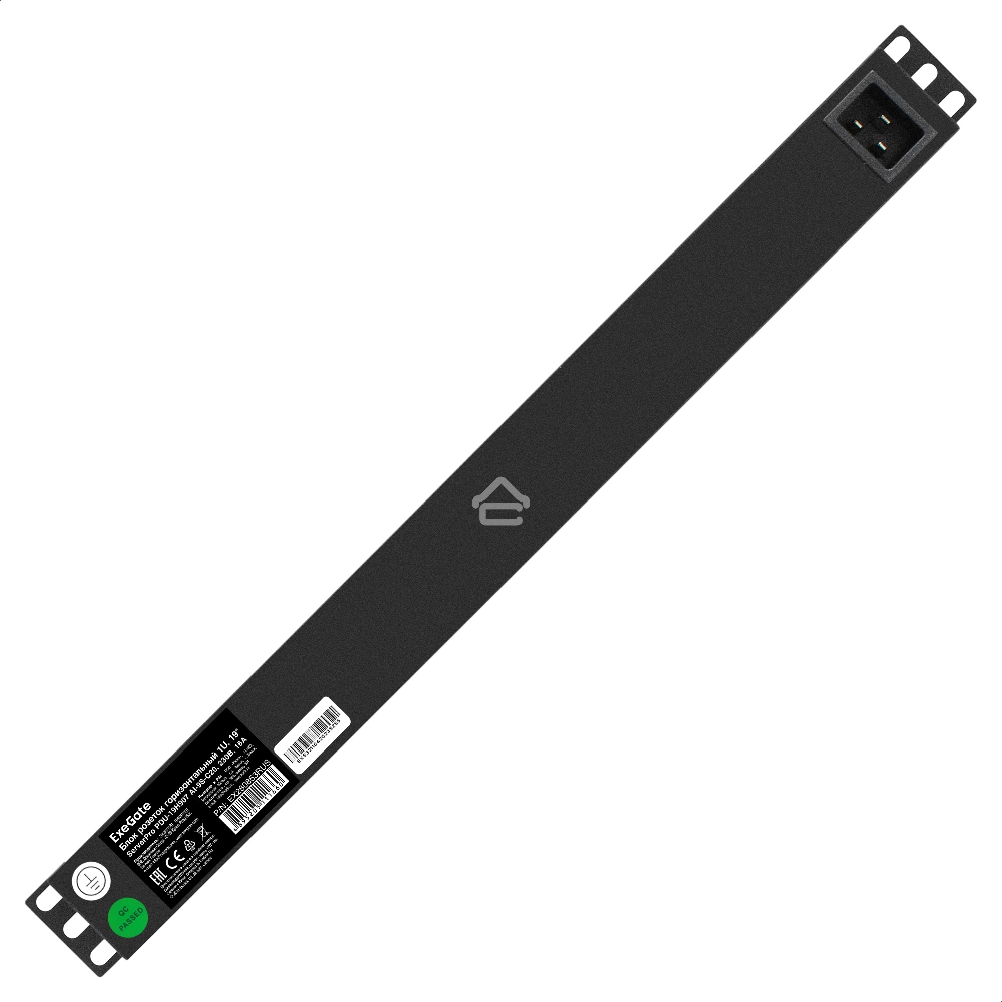 Блок розеток горизонтальный ExeGate ServerPro PDU-19H907 Al-9S-C20, 19
