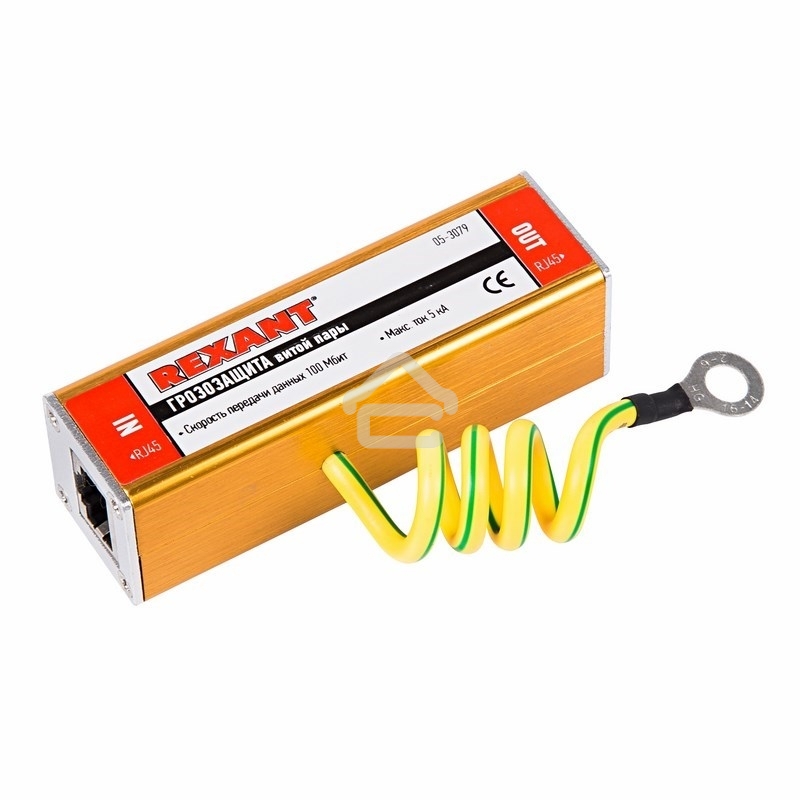 Грозозащита информационного кабеля Rexant, (гнездо 8Р8С (Rj-45) - гнездо 8Р8С (Rj-45)) (в упак. 1 шт.)