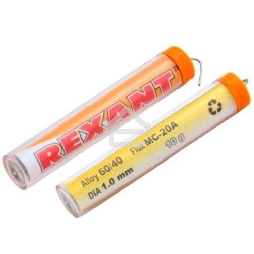 Припой с канифолью Rexant 10 гр.d=1.0 мм (Sn60 Pb40 Flux 2.2%)