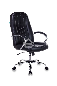 Кресло руководителя Бюрократ T-898SL/BLACK черный, искусственная кожа, крестовина хром