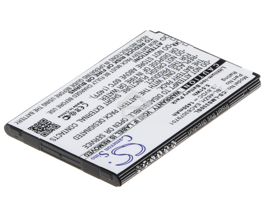 Аккумулятор CameronSinoCS-LMS330SL BL-46ZH для LG AS330, AS3753.8V / 1450mAh / 5.51Wh