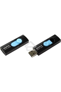 Флеш диск 64GB ADATA UV220, USB 2.0, черный/голубой