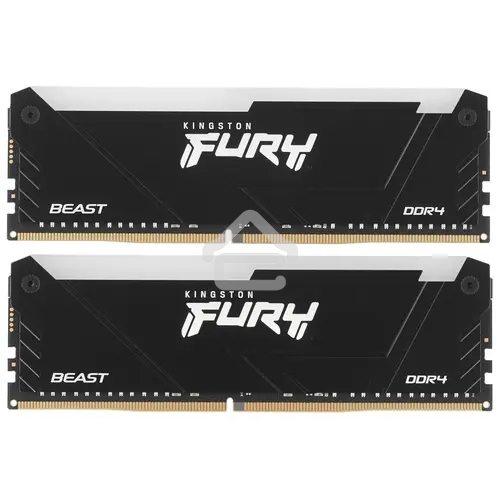 Оперативная память Kingston Fury Beast, DDR4, 64Gb (2x32Gb), 3600MHz, CL18, DIMM, с радиаторами, RGB, черный