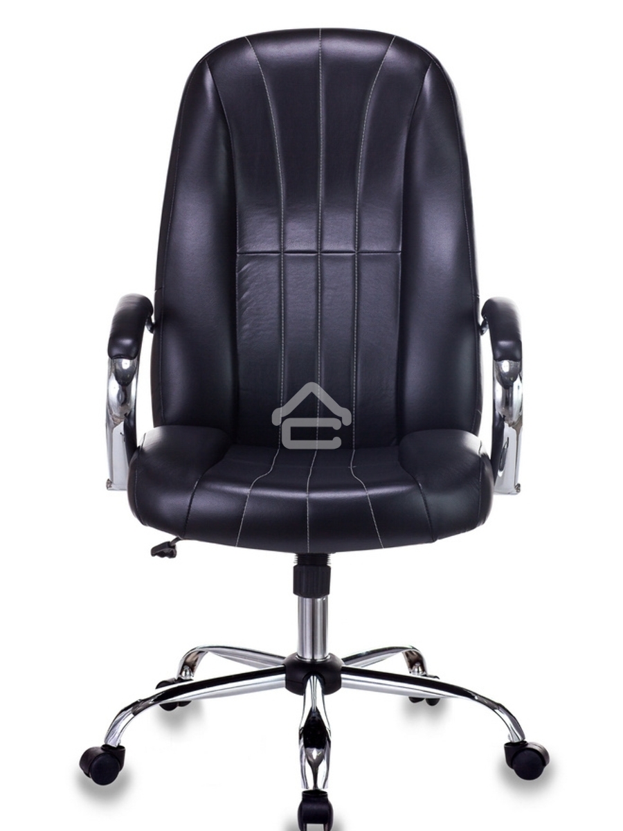 Кресло руководителя Бюрократ T-898SL/BLACK черный, искусственная кожа, крестовина хром