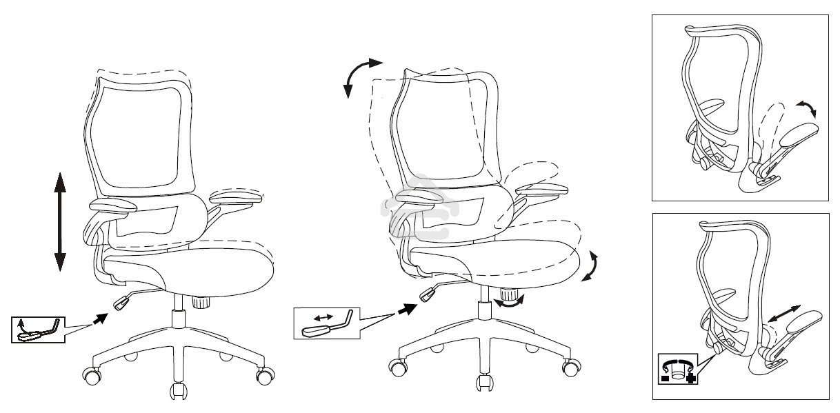Кресло руководителя Бюрократ Sigma 1 серый, сетка/ткань, крестов. пластик