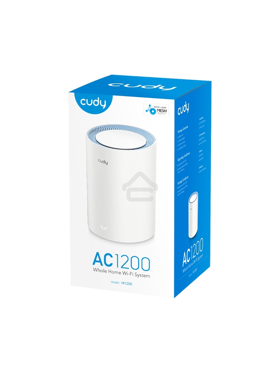 Бесшовный Mesh роутер Cudy M1200(1-Pack) AC1200 10/100BASE-TX белый
