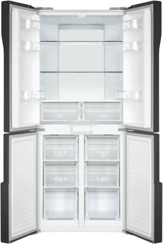 Холодильник Maunfeld MFF181NFSB черная сталь трехкамерный 320/154л морозилка снизу, Total No Frost, Side by Side