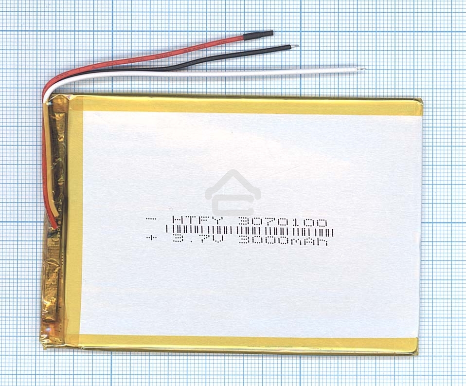 Аккумулятор Li-Pol (батарея) 3x70x100мм 3pin 3.7V/3000mAh