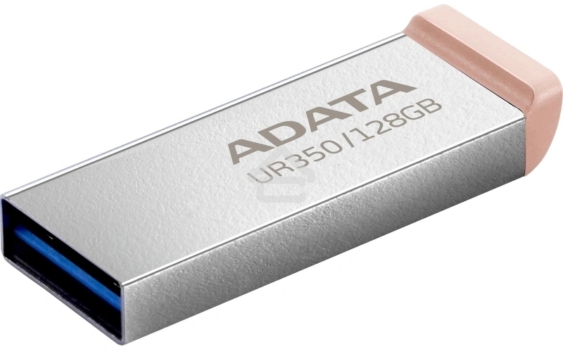 Флешка USB ADATA UR350 (UR350-128G-RSR/BG), 128Gb, USB 3.2, R/W 100/15, серебристый/коричневый