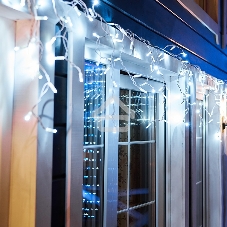 Новогодние светоукрашения Neon-night Гирлянда Айсикл (бахрома) светодиодный, 4,8 х 0,6 м, белый провод, 220В, диоды белые