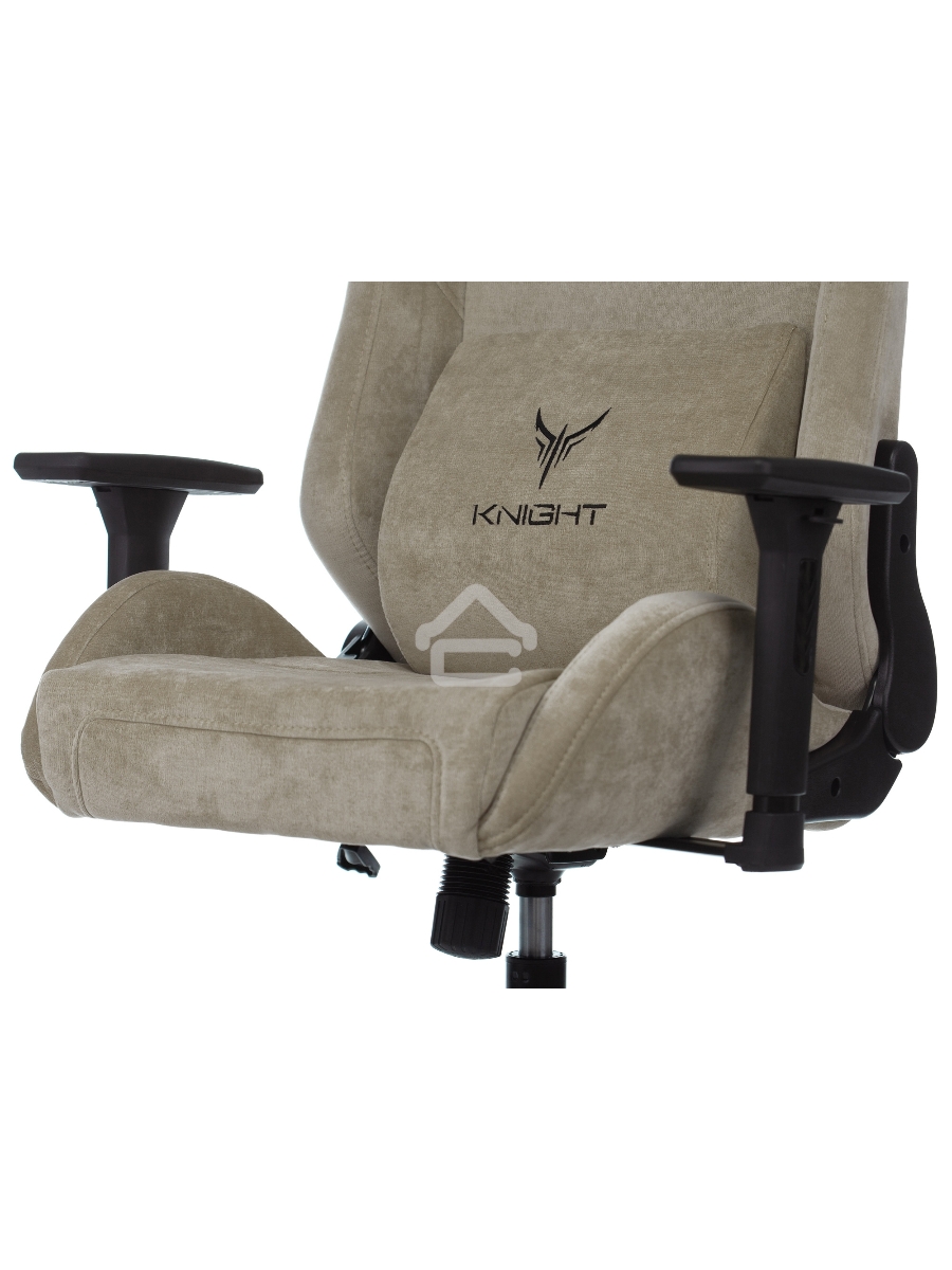 Кресло игровое Knight N1 Fabric бежевый Light-21, с подголов. крестовина металл