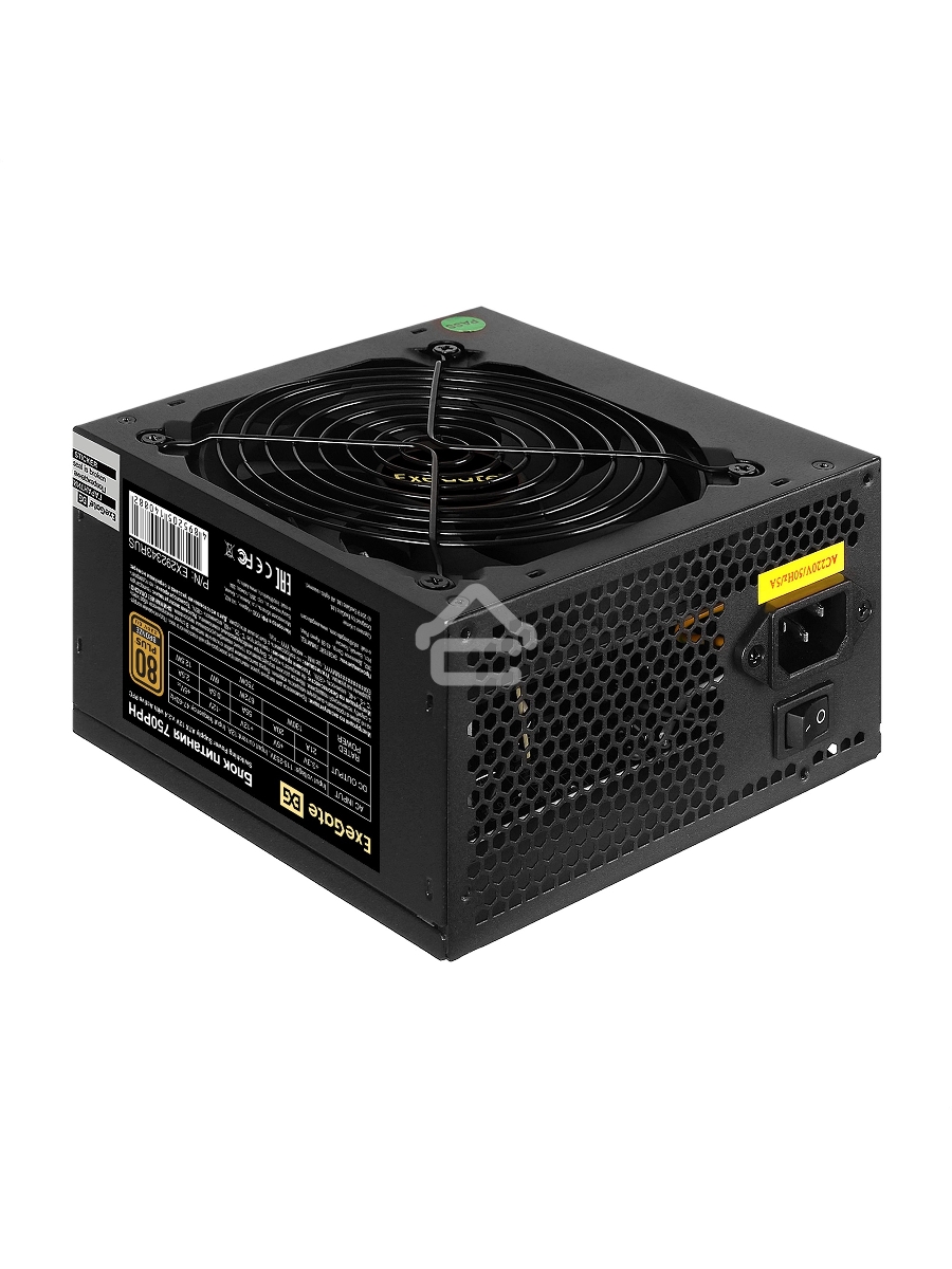 Блок питания ExeGate 750PPH-OEM (EX292343RUS-OEM), 750Вт, 80 PLUS Bronze, 120мм, черный