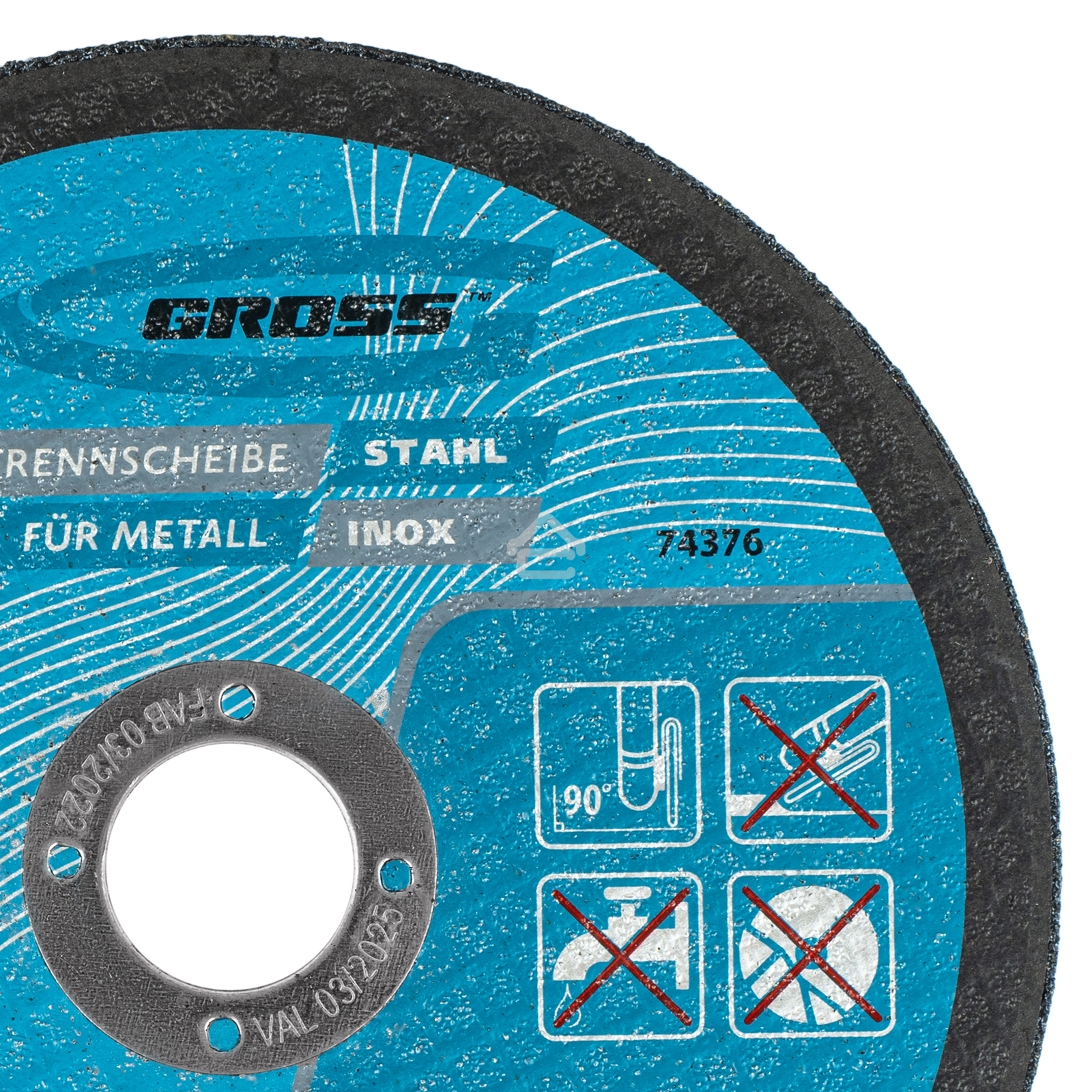 Круг отрезной по металлу Gross 150 х 1,6 х 22,2 мм, WA46TBF