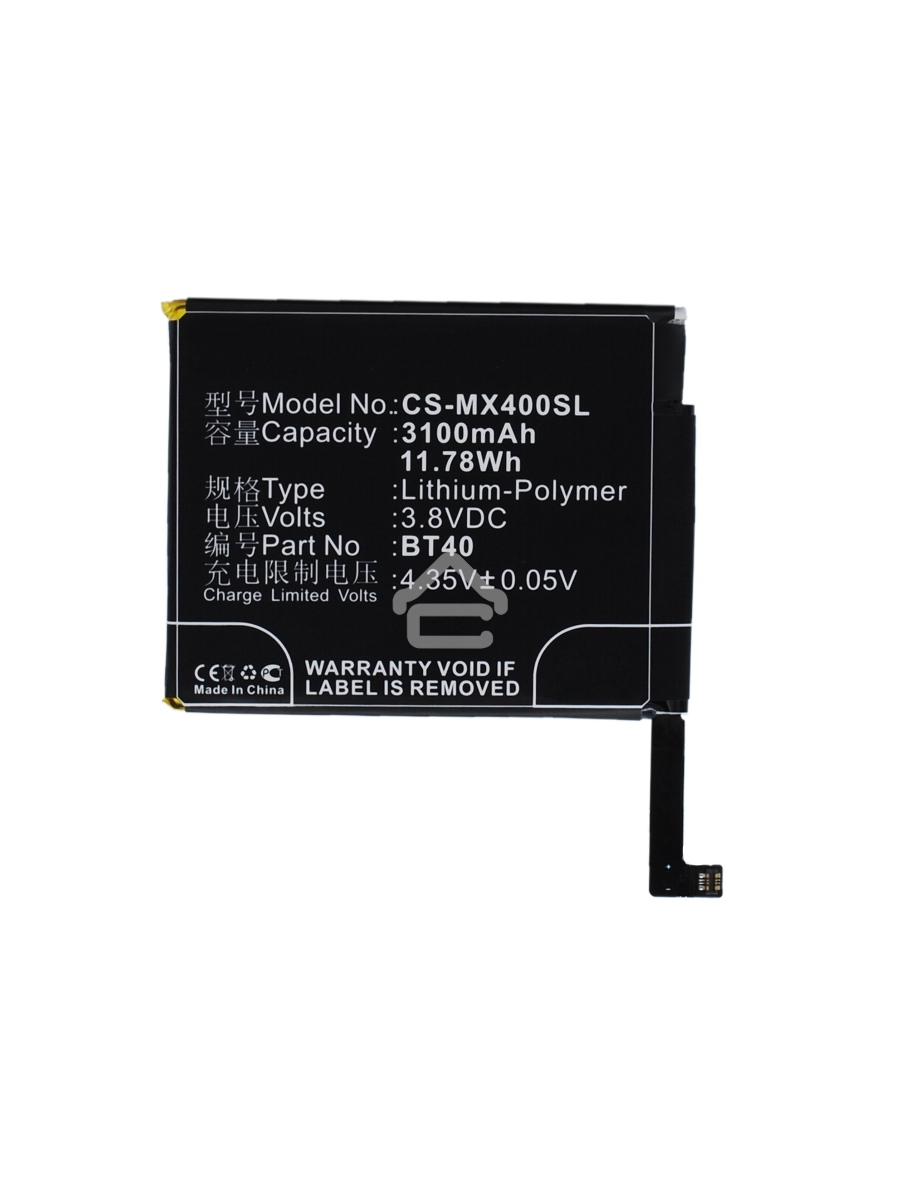 Аккумулятор CameronSinoCS-MX400SL BT40 для Meizu MX4 M460 M461 3.8V / 3100mAh / 11.78Wh