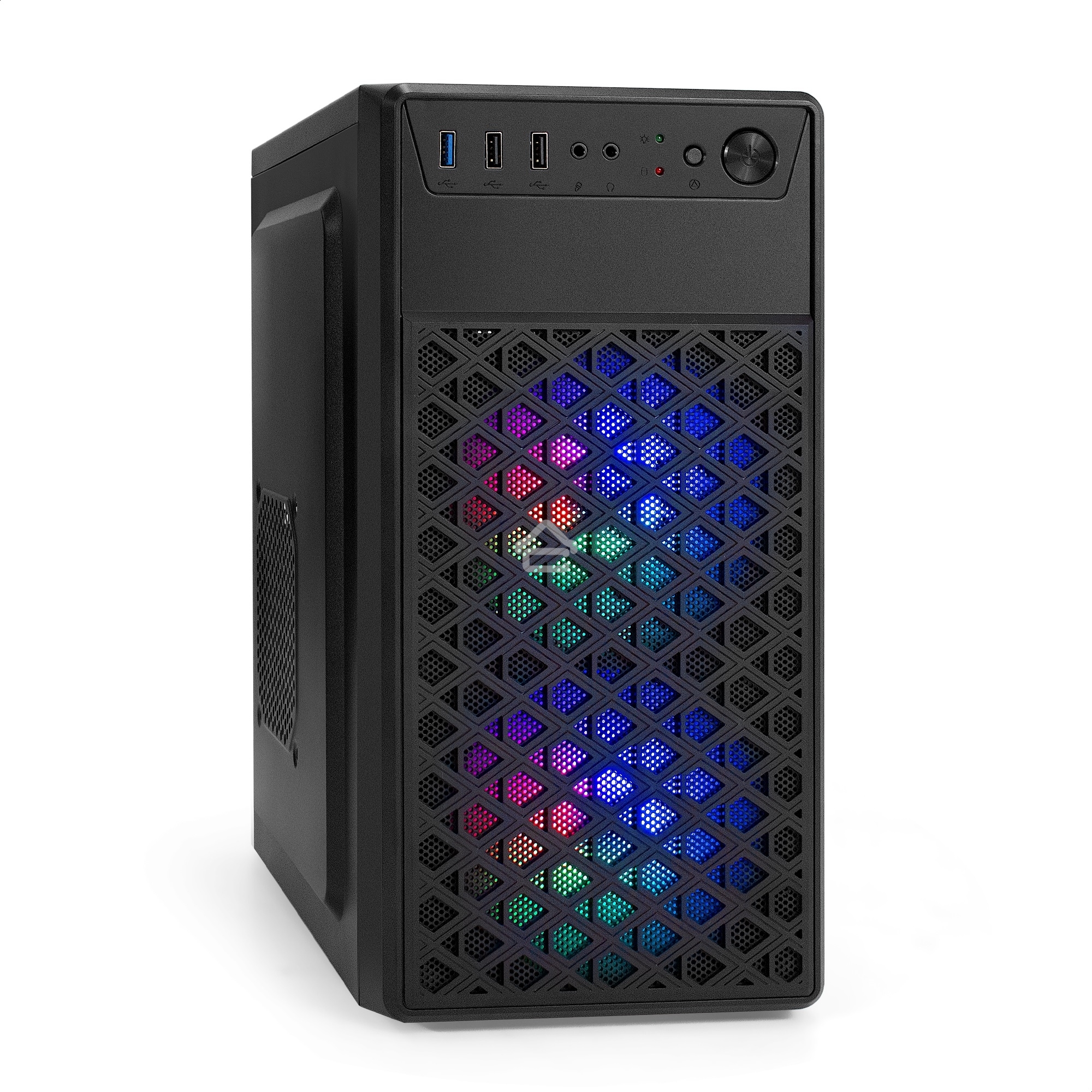 Компьютерный корпус Minitower ExeGate mEVO-7803-XP400 (mATX, БП XP400 с вент. 12см, 2*USB+1*USB 3.0, HD аудио, черный, 2 вент. 12см с RGb подсветкой)
