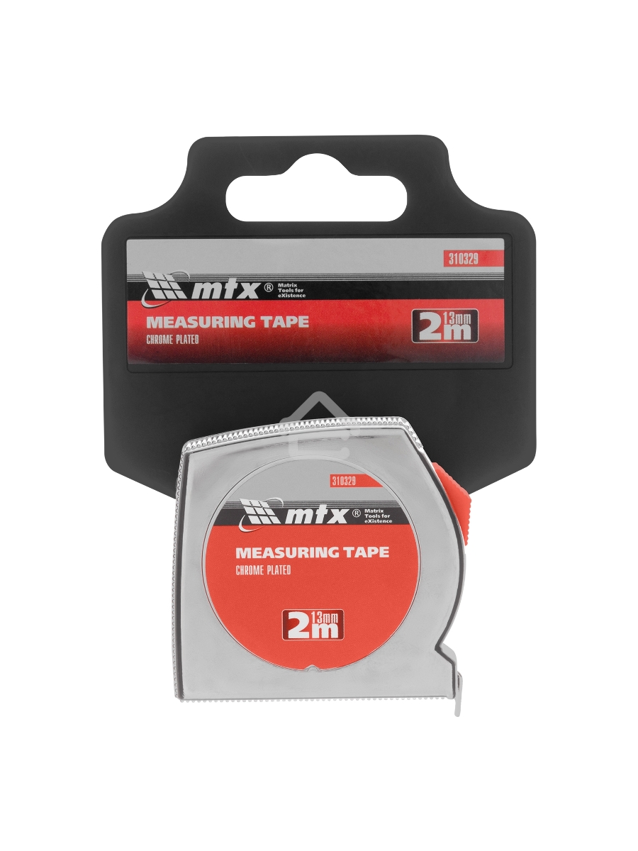 Рулетка Chrom, 2 м x 13 мм, хромированный корпус MTX