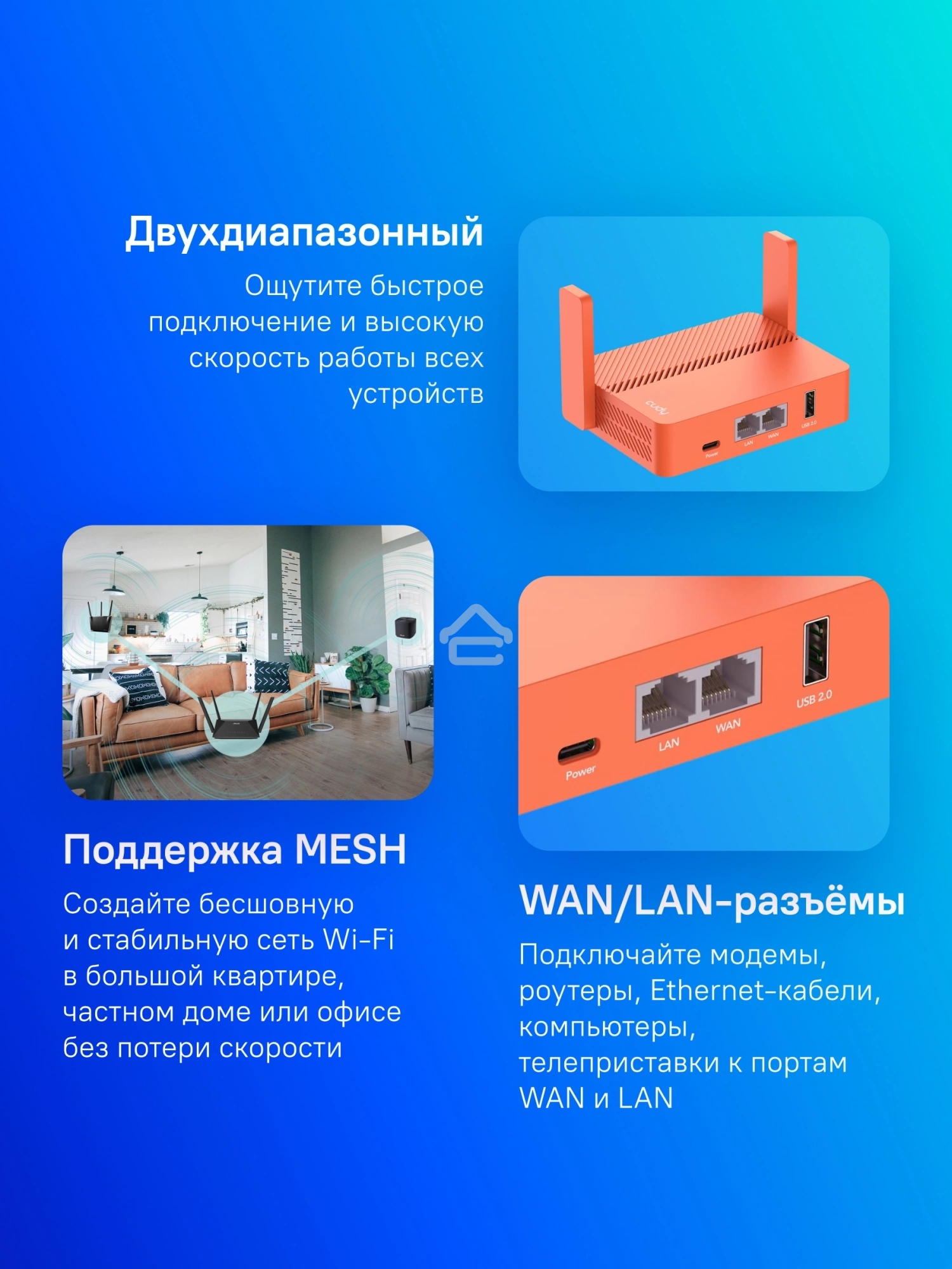 Маршрутизатор CUDY AC1200 Wireless Mini VPN Router with USB